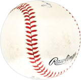 Connie Ryan Autographed Official NL Baseball Boston Braves "6-6 4/16/53" JSA #L90683