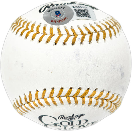 Cesar Geronimo Autographed Official Gold Glove Logo MLB Baseball Cincinnati Reds "GX4XGG" Beckett BAS Witness #W086391