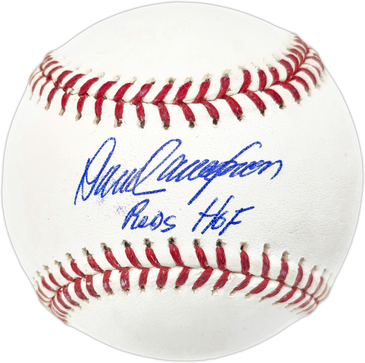 Dave Concepcion Autographed Official MLB Baseball Cincinnati Reds "Reds HOF" (Smudged) Beckett BAS Witness #W529095