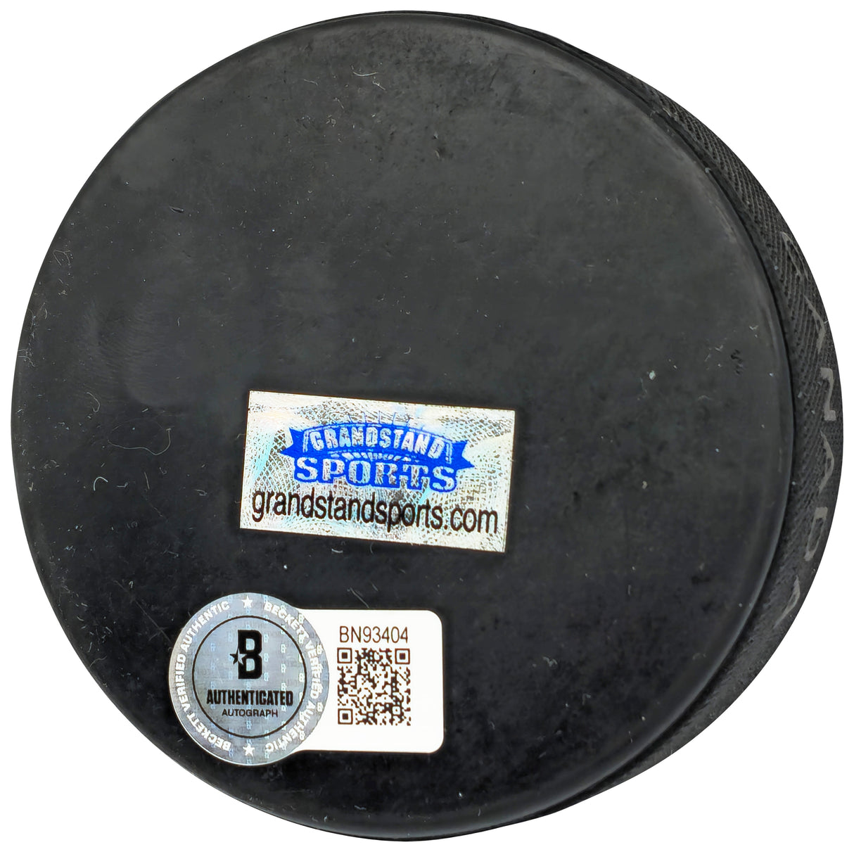 John Harrington Autographed 1980 Miracle on Ice Logo Hockey Puck Team USA "Miracle on Ice!" #3/50 Beckett BAS QR #BN93404