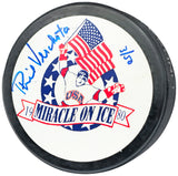 Phil Verchota Autographed 1980 Miracle on Ice Logo Hockey Puck Team USA #3/50 Beckett BAS QR #BN93407