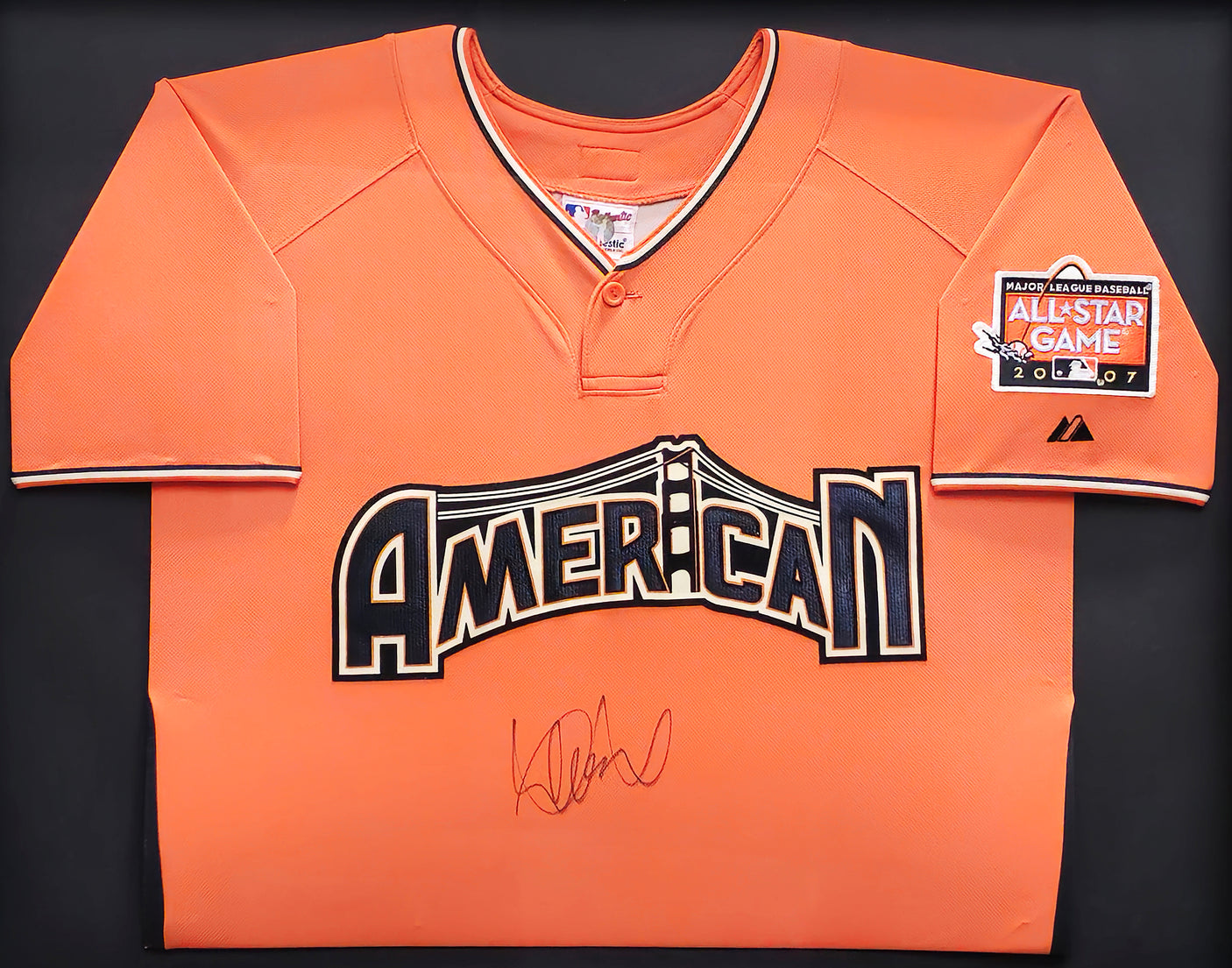 Seattle Mariners Ichiro Suzuki Autographed Framed Orange Majestic 2007 All Star Game Jersey IS Holo SKU #224278