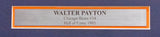 Chicago Bears Walter Payton Autographed Framed White Football Hall Of Fame T-Shirt Jersey "34" JSA #AK66729