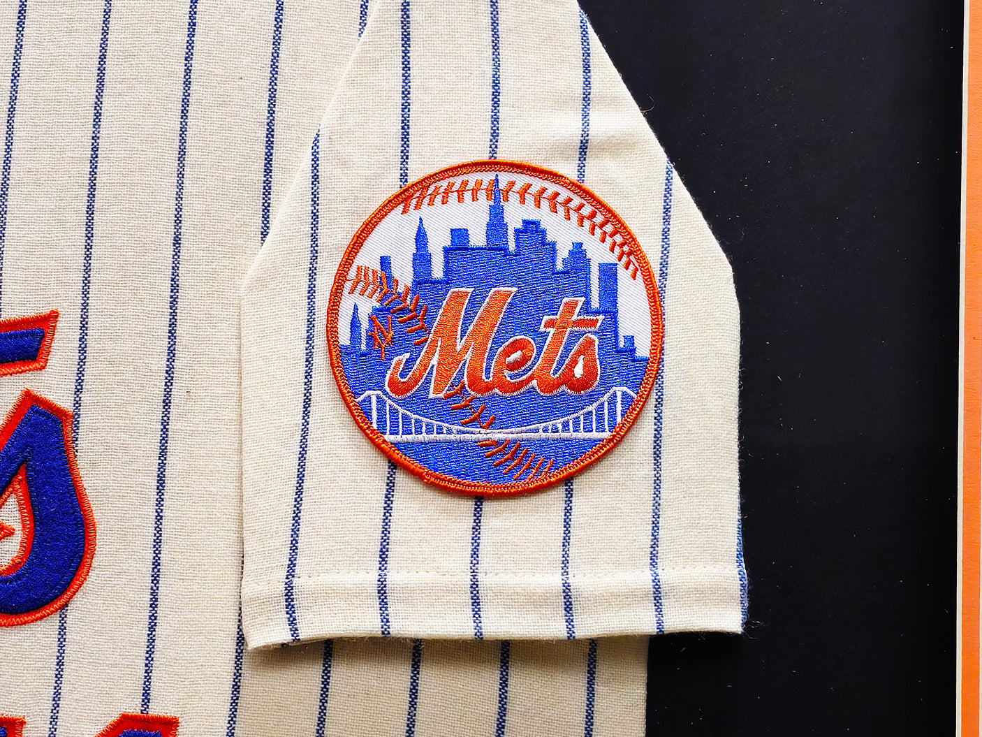 Tom Seaver Autographed Framed Cream Pinstripes 1969 Authentic Mitchell & Ness Jersey New York Mets "HOF 92" 100th Anniversary Patch Size XL Beckett BAS #BK33624