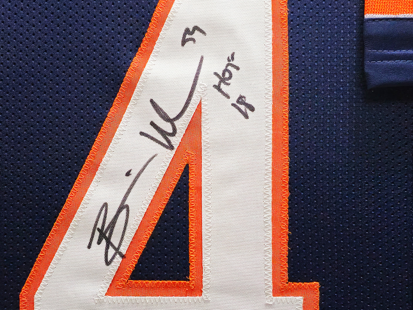 Brian Urlacher Autographed Framed Blue Jersey Chicago Bears "HOF 18" Beckett BAS QR #BH038628