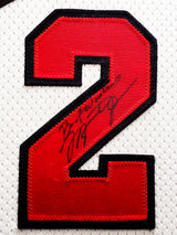 Michael Jordan Autographed Framed White Nike Jersey Chicago Bulls "Best Wishes" JSA #YY39497