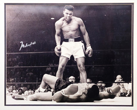 Muhammad Ali Autographed Framed 16x20 Photo Over Sonny Liston Auto Grade Gem Mint 10 Marks on Frame PSA/DNA #AN08257