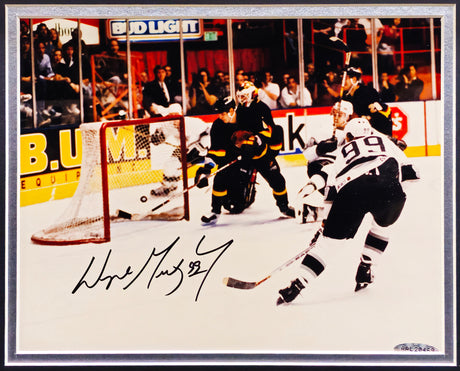 Wayne Gretzky Autographed Framed 8x10 Photo Los Angeles Kings "99" 802 Goal UDA Holo #AAL20469