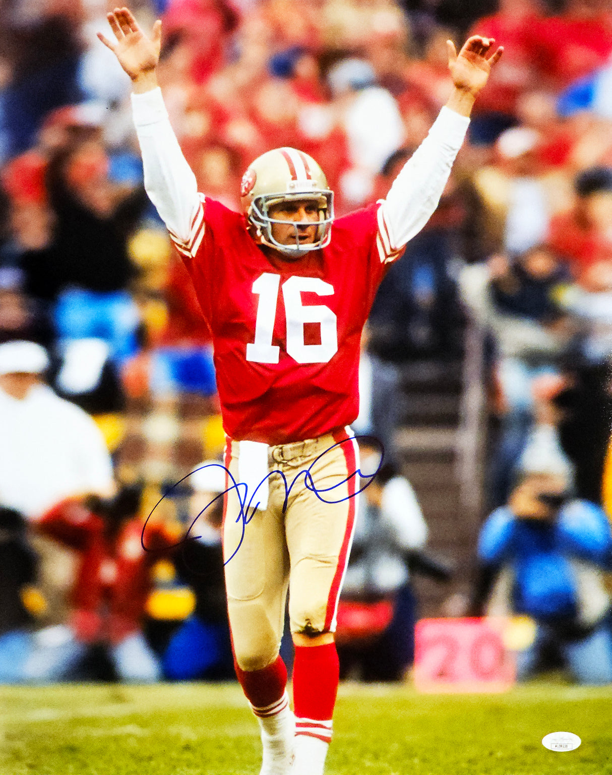 Joe Montana Autographed Framed 16x20 Photo San Francisco 49ers JSA Stock #223769