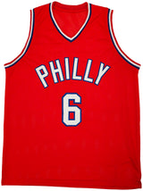 Philadelphia 76ers Julius "Dr. J" Erving Autographed Red Jersey Beckett BAS Witness Stock #222788
