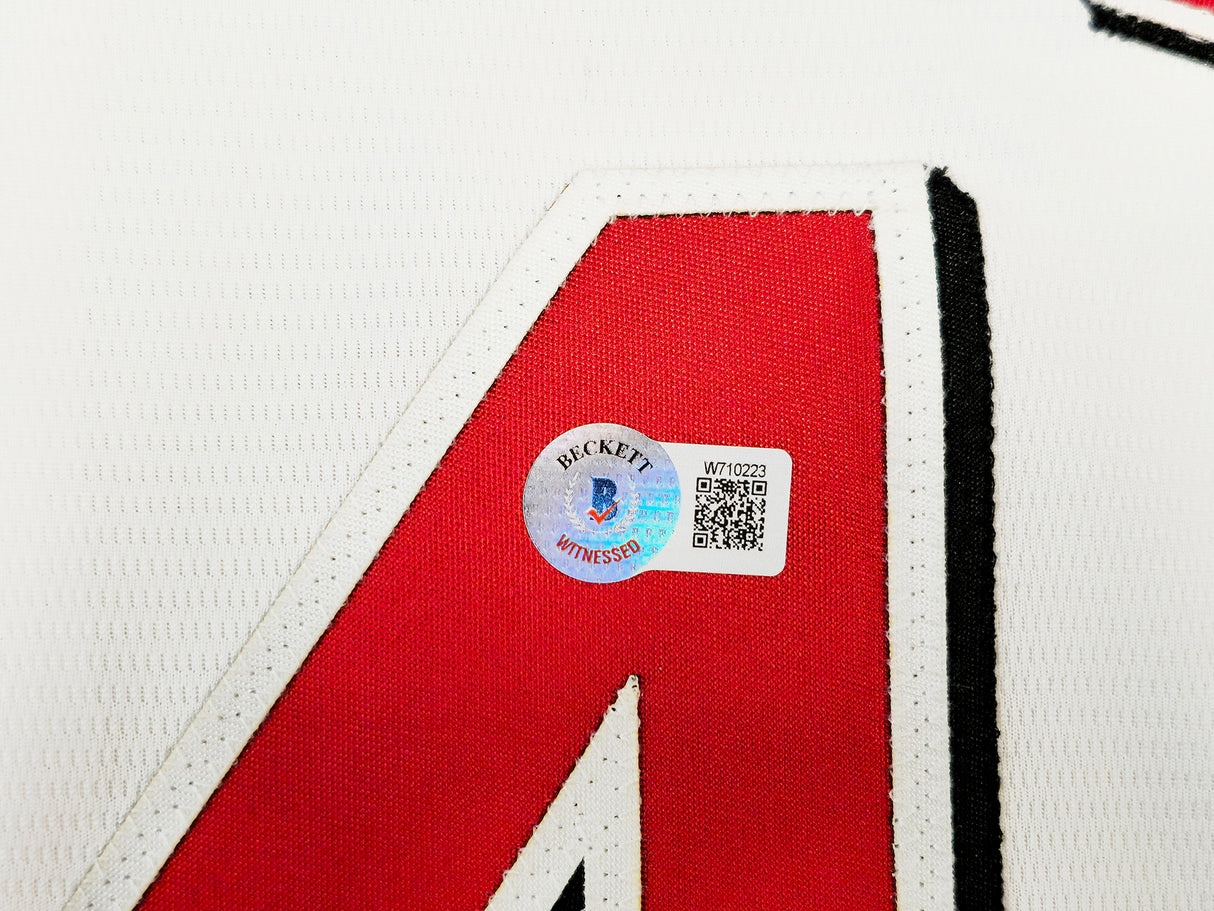 Cincinnati Reds Elly De La Cruz Autographed White Nike Jersey Size XL Beckett BAS Witness Stock #222818