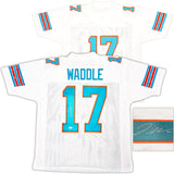 Miami Dolphins Jaylen Waddle Autographed White Jersey JSA Stock #222823