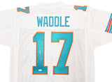 Miami Dolphins Jaylen Waddle Autographed White Jersey JSA Stock #222823