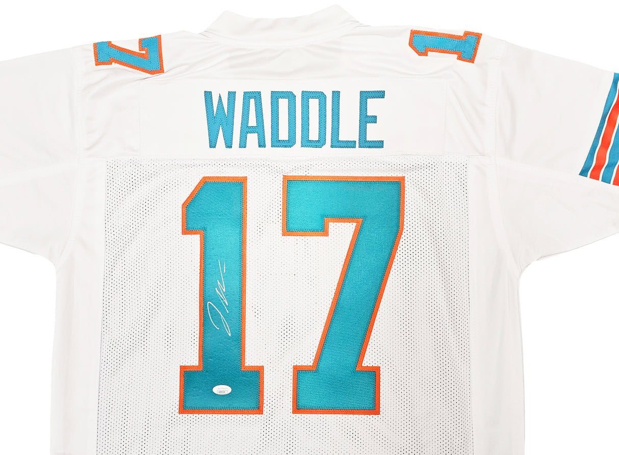 Miami Dolphins Jaylen Waddle Autographed White Jersey JSA Stock #222823