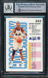 Anfernee Hardaway Autographed 1993-94 Fleer Rookie Card #343 Orlando Magic Auto Grade Gem Mint 10 Beckett BAS Stock #211046
