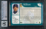 Ichiro Suzuki Autographed 2001 Topps Rookie Card #726 Seattle Mariners Auto Grade Gem Mint 10 Beckett BAS Stock #211055