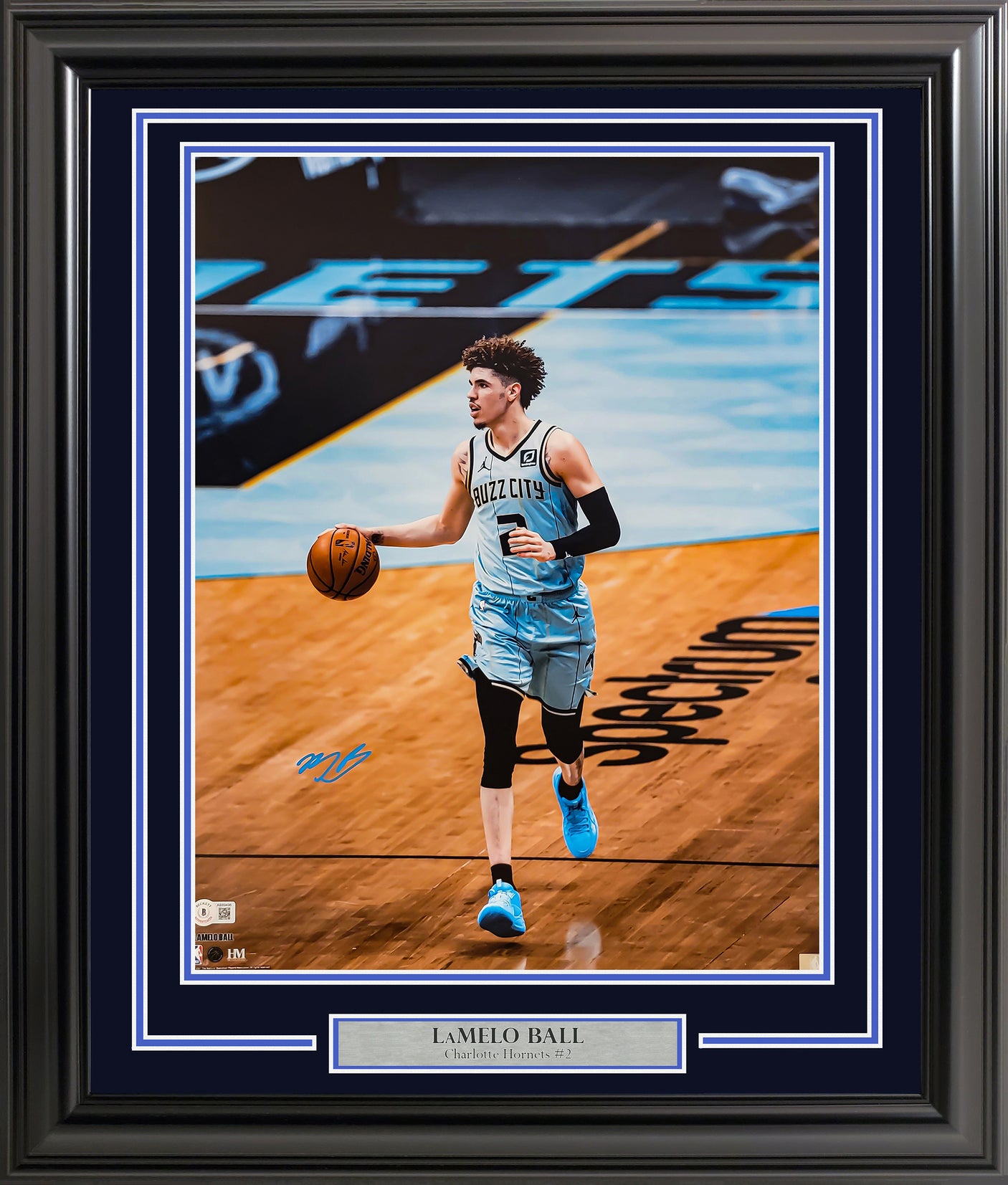LaMelo Ball Autographed Framed 16x20 Photo New Orleans Pelicans Beckett BAS Stock #210964