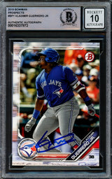 Vladimir Guerrero Jr. Autographed 2019 Bowman Prospects Rookie Card #BP1 Toronto Blue Jays Auto Grade Gem Mint 10 Beckett BAS Stock #222856