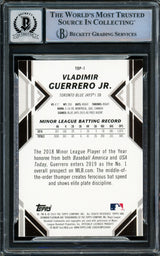 Vladimir Guerrero Jr. Autographed 2019 Bowman Platinum Rookie Card #TOP-1 Toronto Blue Jays Auto Grade Gem Mint 10 Beckett BAS Stock #222859