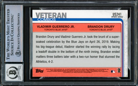 Vladimir Guerrero Jr. Autographed 2019 Topps Update Rookie Card #US241 Toronto Blue Jays Auto Grade Gem Mint 10 Beckett BAS Stock #222861