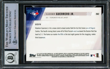 Vladimir Guerrero Jr. Autographed 2019 Topps Now Rookie Card #262 Toronto Blue Jays Auto Grade Gem Mint 10 Beckett BAS Stock #222862