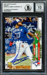 Vladimir Guerrero Jr. Autographed 2020 Topps Holiday Card #HW49 Toronto Blue Jays Auto Grade Gem Mint 10 Beckett BAS Stock #222863
