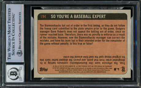Vladimir Guerrero Jr. Autographed 2021 Topps Heritage Card #194 Toronto Blue Jays Auto Grade Gem Mint 10 Beckett BAS Stock #222874