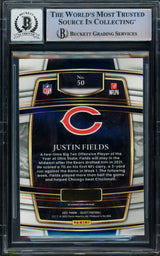 Justin Fields Autographed 2021 Select Rookie Card #50 Chicago Bears Auto Grade Gem Mint 10 Beckett BAS #16168338