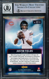 Justin Fields Autographed 2021 Absolute Rookie Card #BST-8 Chicago Bears Auto Grade Gem Mint 10 Beckett BAS #16168349
