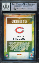 Justin Fields Autographed 2021 Donruss Gridiron Kings Rookie Card #GK-4 Chicago Bears Auto Grade Gem Mint 10 Beckett BAS #16168354
