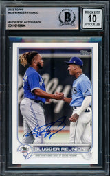 Wander Franco Autographed 2022 Topps Rookie Card #329 Tampa Bay Rays Auto Grade Gem Mint 10 Beckett BAS #16168484