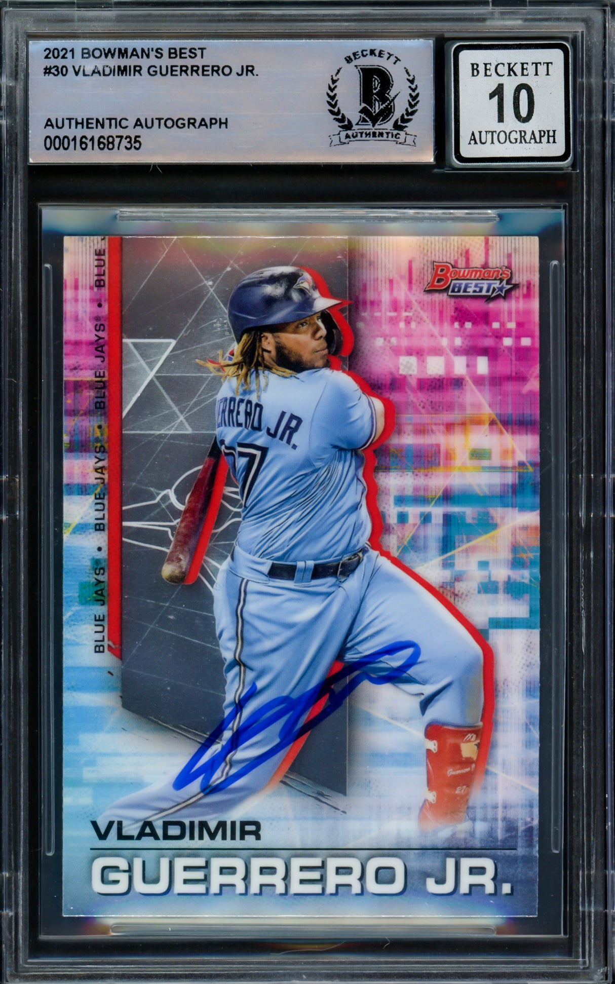 Vladimir Guerrero Jr. Autographed 2021 Bowman's Best Card #30 Toronto Blue Jays Auto Grade Gem Mint 10 Beckett BAS #16168735