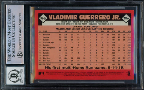 Vladimir Guerrero Jr. Autographed 2021 Topps 35th Anniversary Card #86B35 Toronto Blue Jays Auto Grade Gem Mint 10 Beckett BAS #16168916