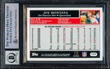 Joe Montana Autographed 2005 Topps Turn Back The Clock Card #2 San Francisco 49ers Auto Grade Gem Mint 10 Beckett BAS #16171062