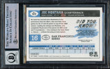 Joe Montana Autographed 2017 Donruss Classics Blue Back Card #123 San Francisco 49ers Auto Grade Gem Mint 10 Beckett BAS #16171176
