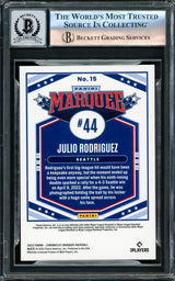 Julio Rodriguez Autographed 2022 Panini Chronicles Marquee Rookie Card #15 Seattle Mariners Auto Grade Gem Mint 10 Beckett BAS #16171835