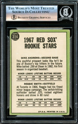 Reggie Smith & Mike Andrews Autographed 1967 Topps Rookie Card #314 Boston Red Sox Beckett BAS #16174965