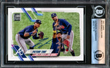 Ronald Acuna Jr. Autographed 2021 Topps Card #372 Atlanta Braves Beckett BAS #16175170