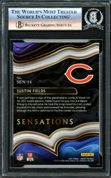 Justin Fields Autographed 2021 Select Sensations Rookie Card #SEN-14 Chicago Bears Beckett BAS #16175661