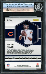 Justin Fields Autographed 2021 Panini Mosaic Rookie Card #304 Chicago Bears Beckett BAS #16175734