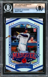 Wander Franco Autographed 2022 Panini Chronicles Marquee Rookie Card #3 Tampa Bay Rays Beckett BAS #16175882