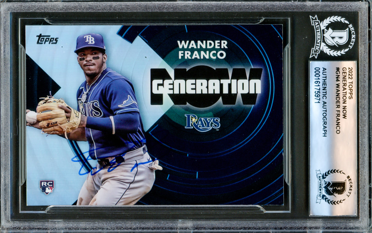 Wander Franco Autographed 2022 Topps Generation Now Rookie Card #GN4 Tampa Bay Rays Beckett BAS #16175971
