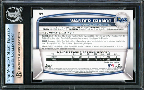 Wander Franco Autographed 2023 Bowman Card #97 Tampa Bay Rays Beckett BAS #16175999