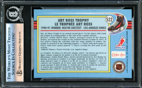 Wayne Gretzky Autographed 1991-92 O-Pee-Chee Card #522 Los Angeles Kings Beckett BAS #16176112
