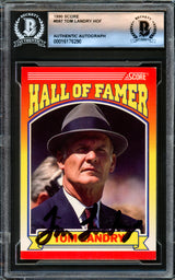 Tom Landry Autographed 1990 Score Card #597 Dallas Cowboys Beckett BAS #16176290