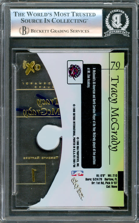 Tracy McGrady Autographed 1997-98 Skybox E-X2001 Rookie Card #79 Toronto Raptors Beckett BAS #16176454