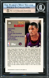 Tracy McGrady Autographed 1997-98 Topps Rookie Card #125 Toronto Raptors Beckett BAS #16176456