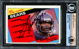 Walter Payton Autographed 1984 Topps Card #221 Chicago Bears Beckett BAS #16177168