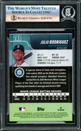 Julio Rodriguez Autographed 2022 Stadium Club Rookie Card #148 Seattle Mariners Beckett BAS #16177551