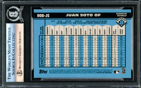 Juan Soto Autographed 2020 Bowman Chrome 1990 Throwback Refractor Card #90B-JS New York Yankees Beckett BAS #16177812